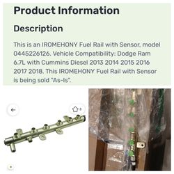 IROMEHONY Fuel Rail with Sensor 0(contact info removed)26