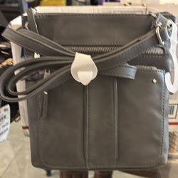Gray crossover purse