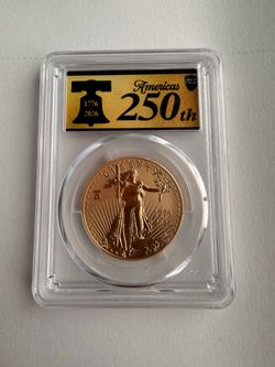 2026-W $50 ENHANCED 1 OZ AMERICAN GOLD EAGLE 250TH PRIVY PCGS SP-70 FIRST STRIKE
