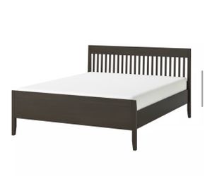 Like New - IKEA IDANÄS King Bed frame, dark-brown