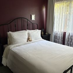 BEDROOM BUNDLE : QUEEN BED FRAME & 2 NIGHTSTANDS  *MATRESS NOT FOR SALE*