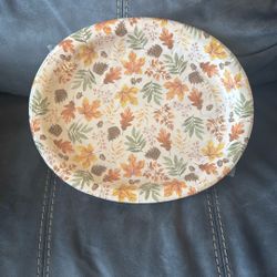 New 20 Count Fall Party Leaf Design Oval Plates 
