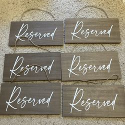 Reserved Signs for Wedding