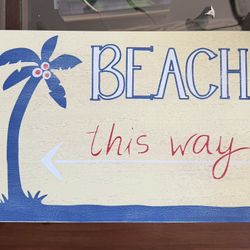 Pottery Barn Wooden Sign Wall Art-Like New