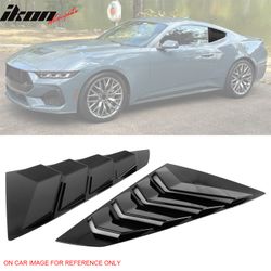 Fits 2024-2026 Ford Mustang S650 Coupe Side Window Louvers Scoop Vent Gloss Black