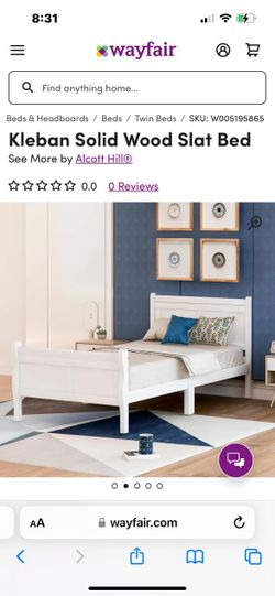 Solid Wood White Twin Bed Frame (no Mattress)