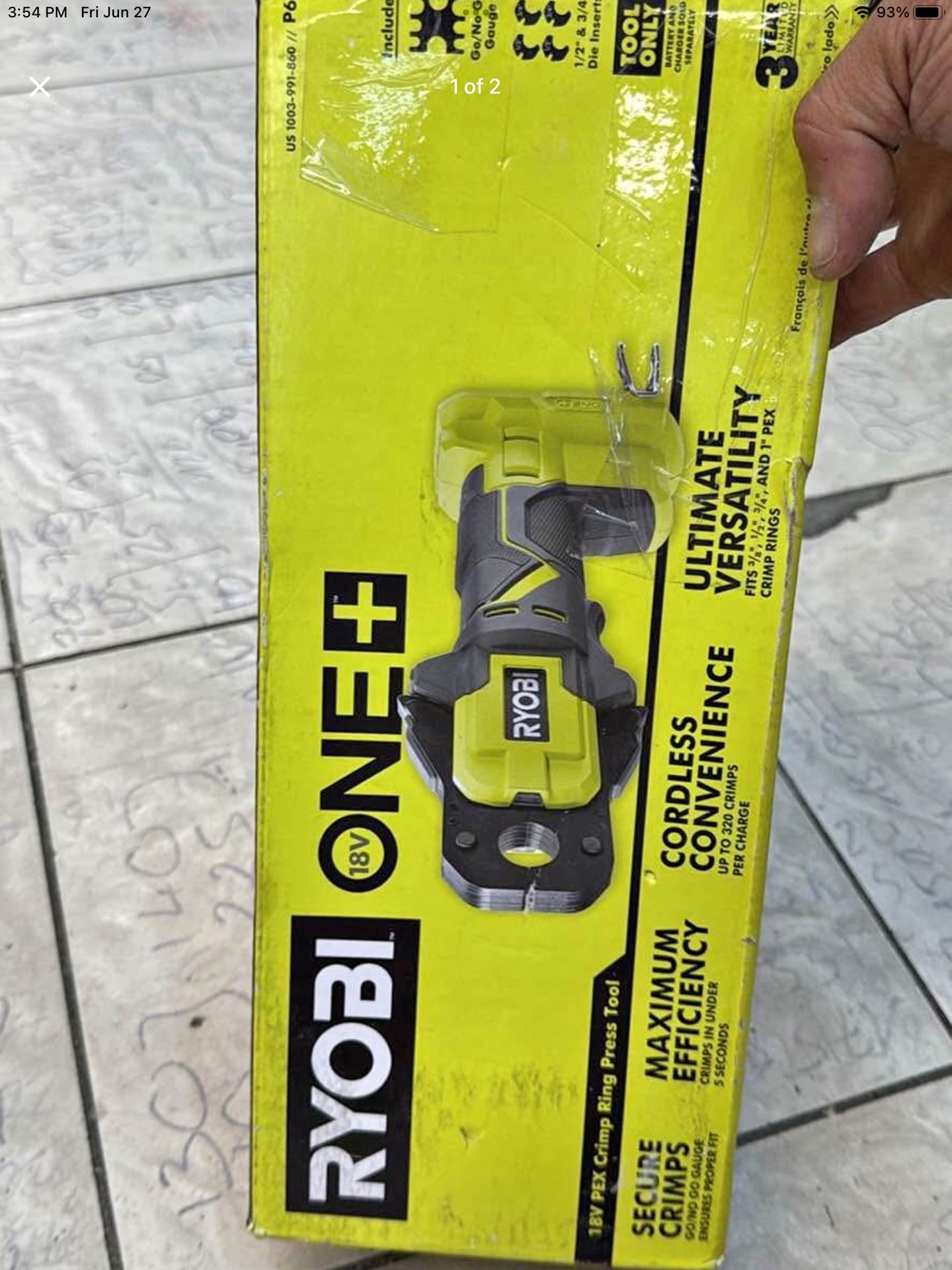Ryobi 18v pex crimp ring press tool