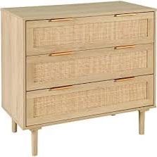Natural Wood + Rattan Nightstands (Set of 2)