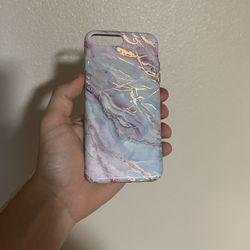 iPhone 7+ Marble Case, Purple/blue