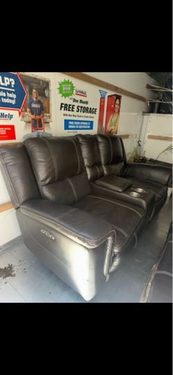 Reclining Leather Couches Set