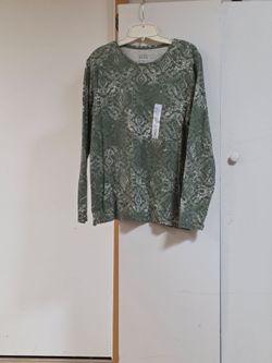 Olive Green Long-Sleeve Printed Shirt