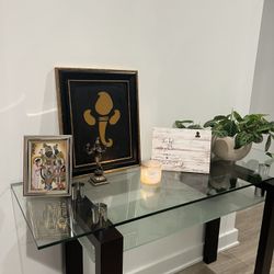 Glass entry table $200