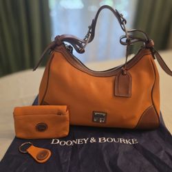 Dooney & Bourke Pebbled Leather Shoulder Bag Set (Orange)