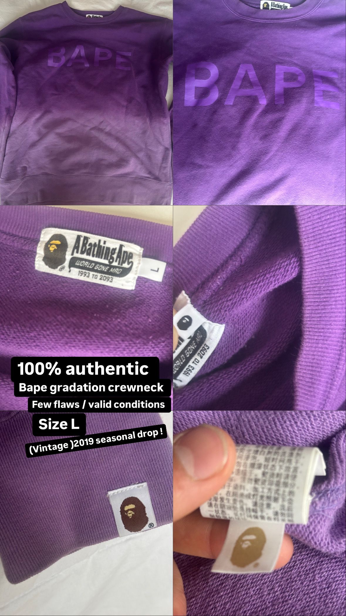 Vintage Bape Crewneck Gradation