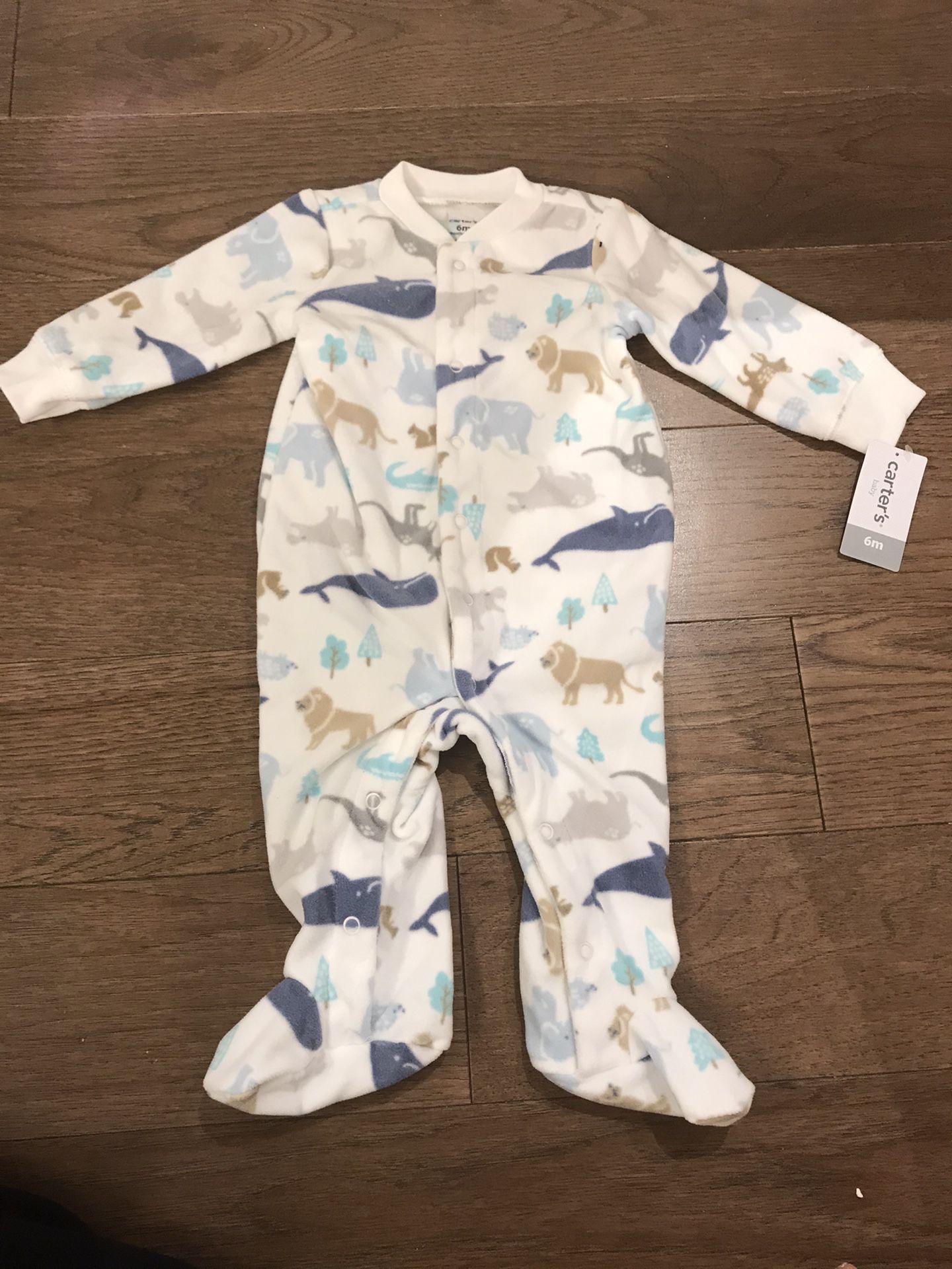 Carter's Baby Soft Fleece Animal Footed Pajama Sleeper Onesie - Size 6 Months
