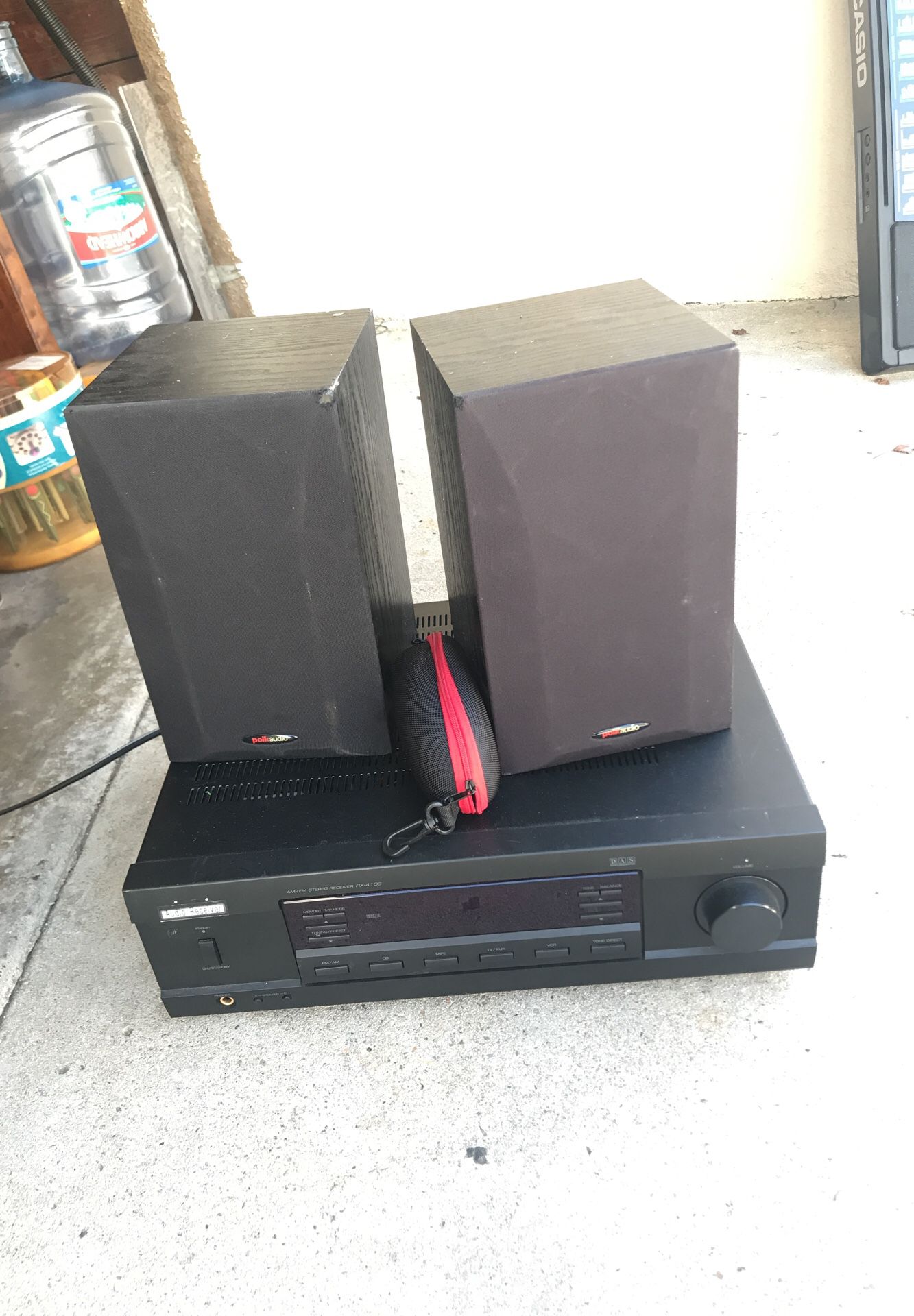Receiver and speakers $10