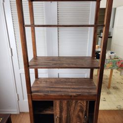 6ft Wood Shelf With Cabinet
