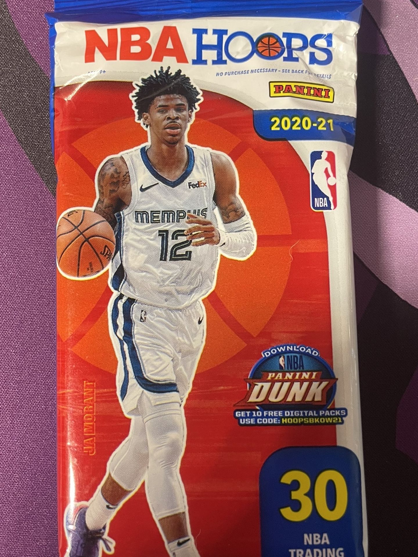 2020-21 NBA Hoops Cello Fat Pack 30 Cards