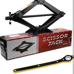 CPROSP Scissor Jack 2 Tons(4,409 lbs) Capacity with Ratchet Handle Effort Saving Just for Emergency Use, not for Weekly Projects
