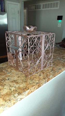 Metallic Rose Gold Wedding Gift Card Holder
