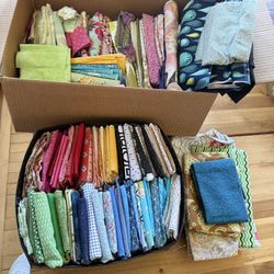 Box of Cotton Fabric Swatches (great for Quilting) 