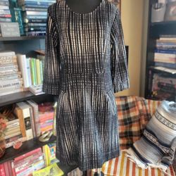 Allison Joy Women’s Dress With Pockets Sz M Black Stretchy