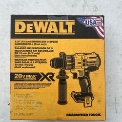 Dewalt 20v Max XR 1/2” Brushless 3-speed Hammer drill Tool Only 