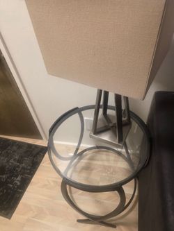 Table Lamp with Square Fabric Shade