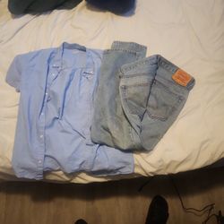 Levi's 505 And Old Navy Shirt