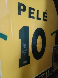Pele Autograph Jersey Brazil Frame Fifa World Cup