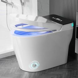 Wholesale dual-flush, elongated tankless toilet with foot sensor, heated toilet seat, warm water and drying, LED display