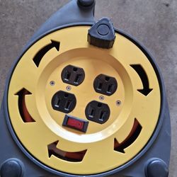 20 ft. 16/3 Multi-Outlet (4) Portable Extension Cord Reel Power Station
