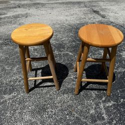 Two Wood Stools