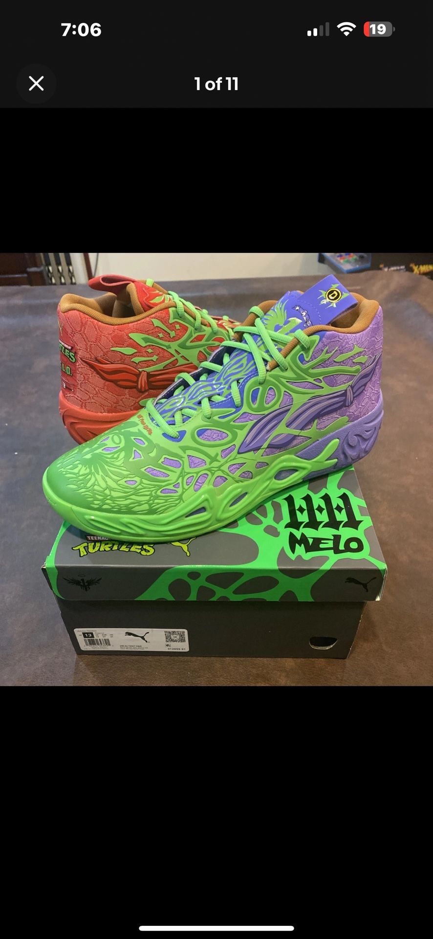 Puma Lamelo Ball MB.04 Ralph/Donatello shoes SZ:13 Men’s