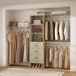 #24- Closet System with Wooden Drawers and Hanging Rods outdoor
