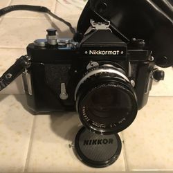 Nikon Nikkormat FTn w/ 50mm ff2.0 Lens And Leather Case " Great Film Camer"