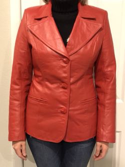 Genuine leather jacket (red)