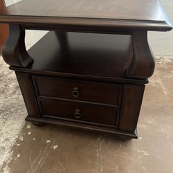 Nightstand Or End Table Heavy Excellent Condition Except One Corner Can Be Touched Up Only 1
