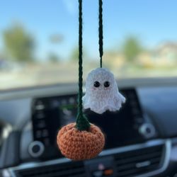 crochet ghost & pumpkin 