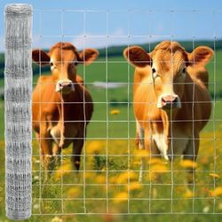 Farm Fence,5ft x 164ft Heavy Zinc Coating Galvanized Farm Fence for Cattle, Sheep, Goats, Hog Wire Field Fencing - Yard Livestock Animals Protection (