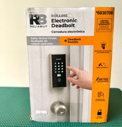 RB Rollins Matte Black Electronic Deadbolt Keypad Lock – NEW