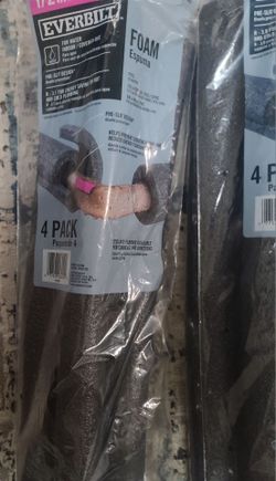 Everbilt foam pipe insulation packs – perfect for preventing condensation  $20 a piece. Bought for 35  Selling brand new Everbilt foam pipe insulation