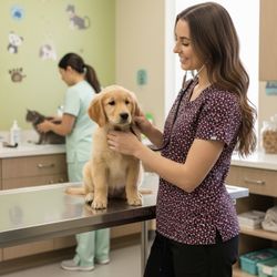 🐾 Hearts & Paws Scrub Set (Size Medium) - Perfect for Vet Techs