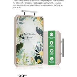 Brand new Glass Cutting Board,Double Sided Tempered glass cutting boards for Kitchen for Chopping Meat,Vegetables,Fruits,Cheese,Non toxic,Heat Resista