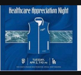 4/2/24 Dodgers Nurses Night Healthcare SGA Jacket VEST! SIze XL Or Medium