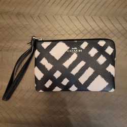 COACH Wild Plaid Wristlet 