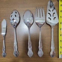 5pc HOSTESS SET! Vintage TOWLE SUPREME CUTLERY: Silver  ELECTROPLATE