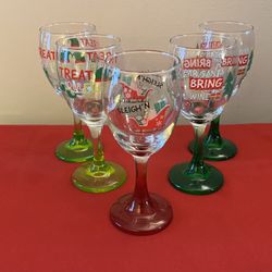 Fun, Festive Holiday Wine Glasses - $5 Each or Set of 5 for $20  