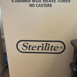 New - Sterlite 4 Drawer Wide Weave Tower No Casters