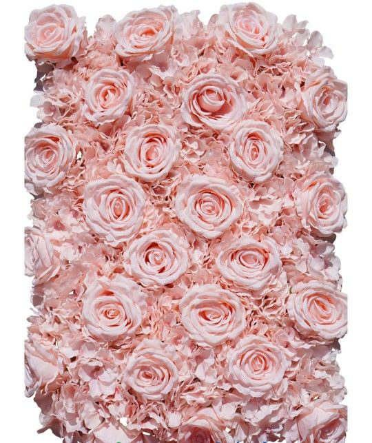 Peachy Pink Roses & Hydrangeas Flower Wall Panel "Premium Quality "